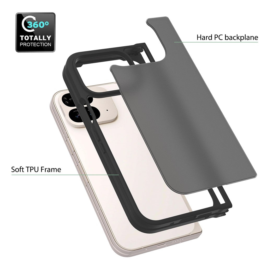 Til Google Pixel 9 Pro Fold 5G Gennemsigtigt Cover Anti-fingeraftryk Stødsikkert TPU PC Beskyttende Etui