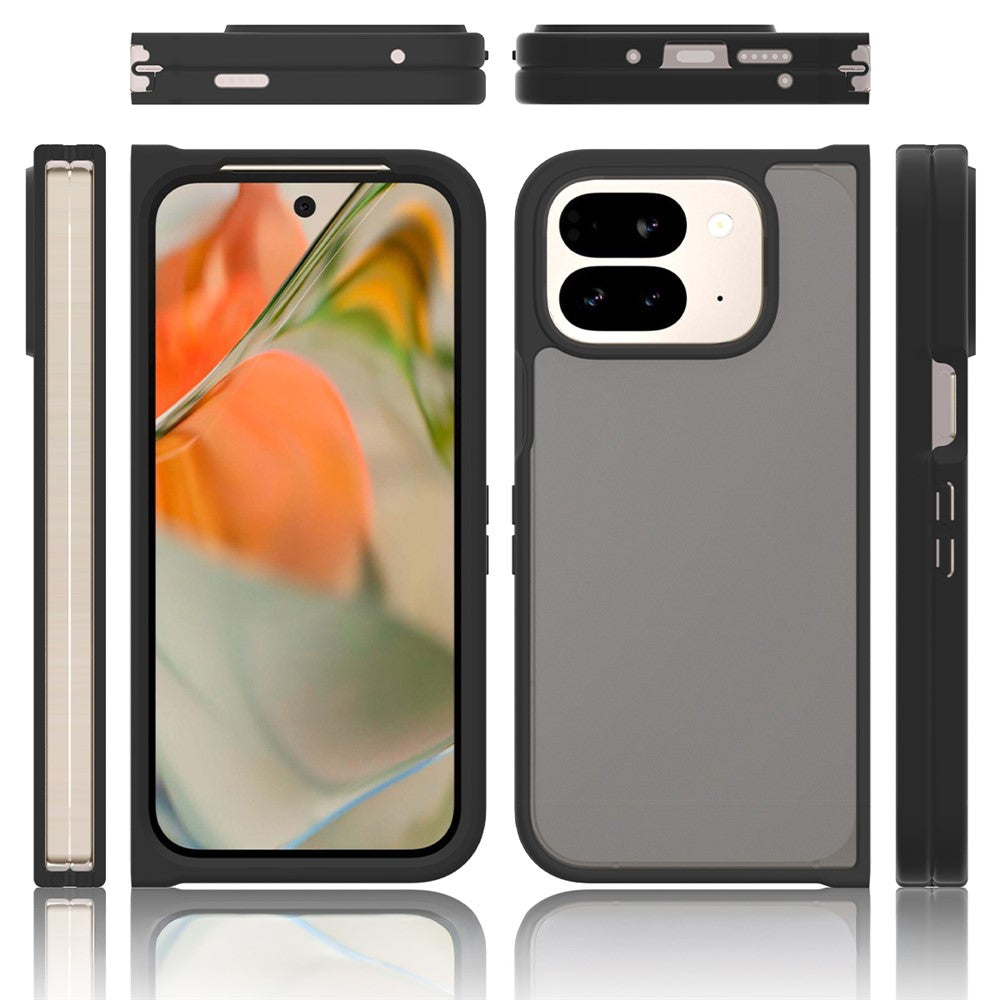 Til Google Pixel 9 Pro Fold 5G Gennemsigtigt Cover Anti-fingeraftryk Stødsikkert TPU PC Beskyttende Etui