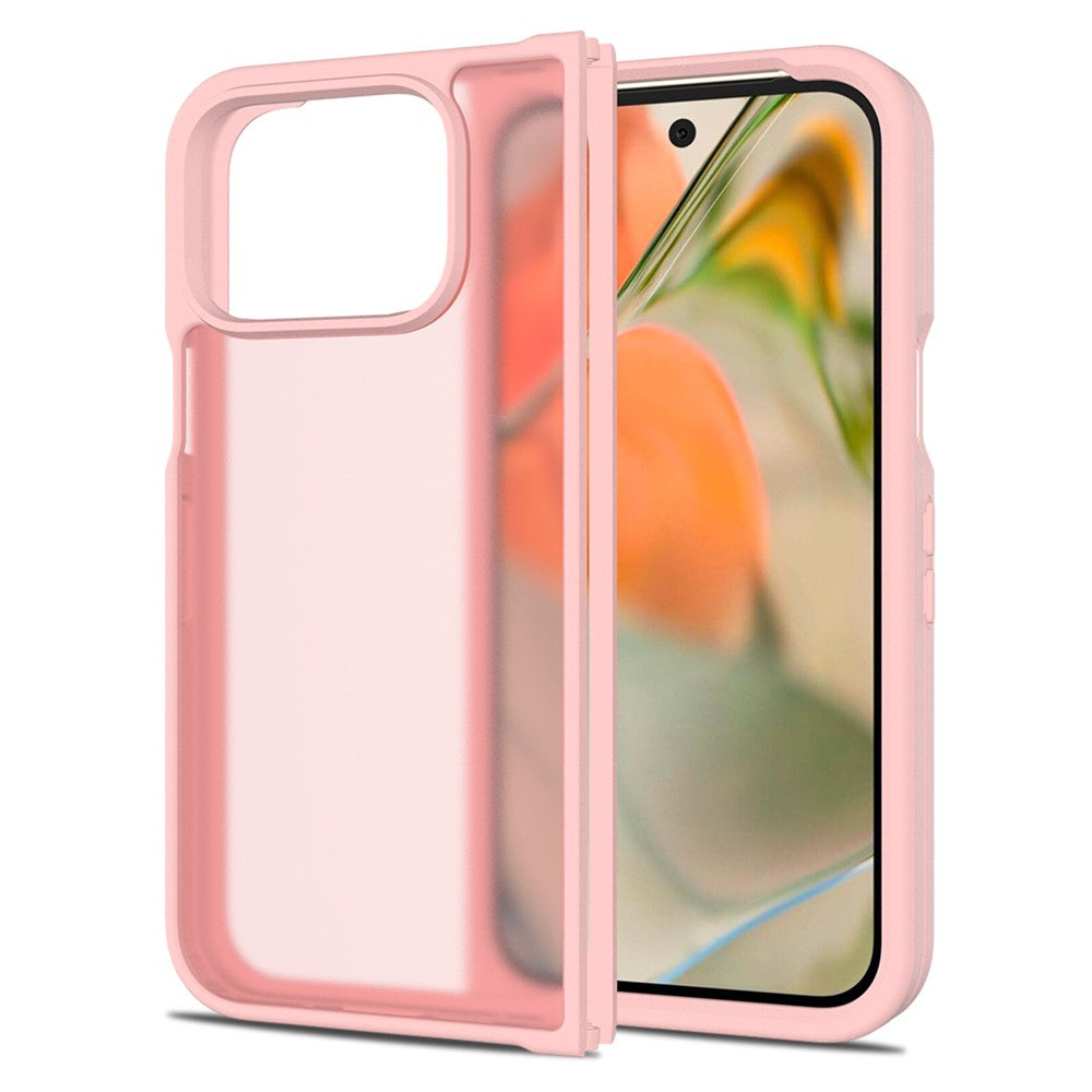 Til Google Pixel 9 Pro Fold 5G Gennemsigtigt Cover Anti-fingeraftryk Stødsikkert TPU PC Beskyttende Etui