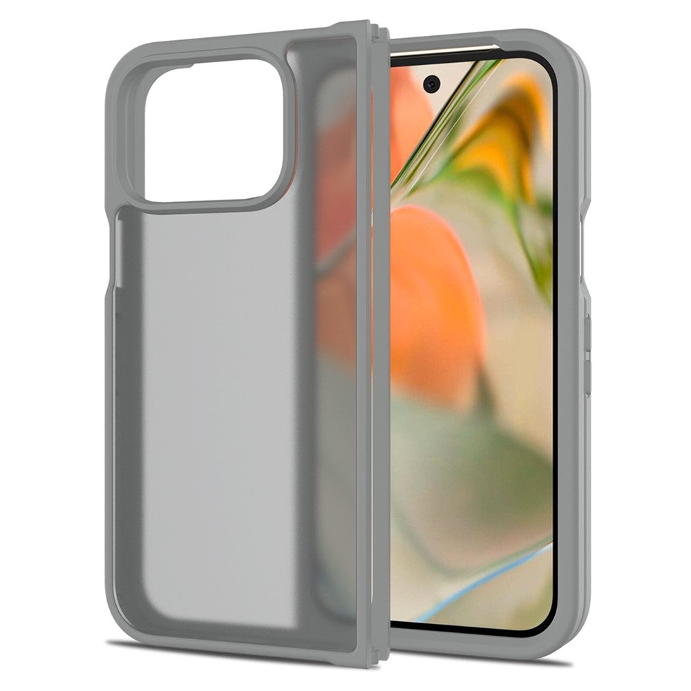 Til Google Pixel 9 Pro Fold 5G Gennemsigtigt Cover Anti-fingeraftryk Stødsikkert TPU PC Beskyttende Etui