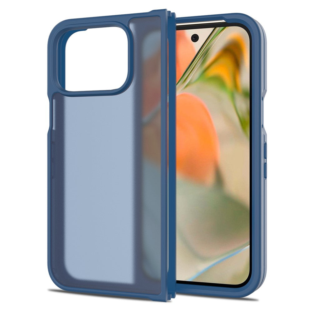 Til Google Pixel 9 Pro Fold 5G Gennemsigtigt Cover Anti-fingeraftryk Stødsikkert TPU PC Beskyttende Etui