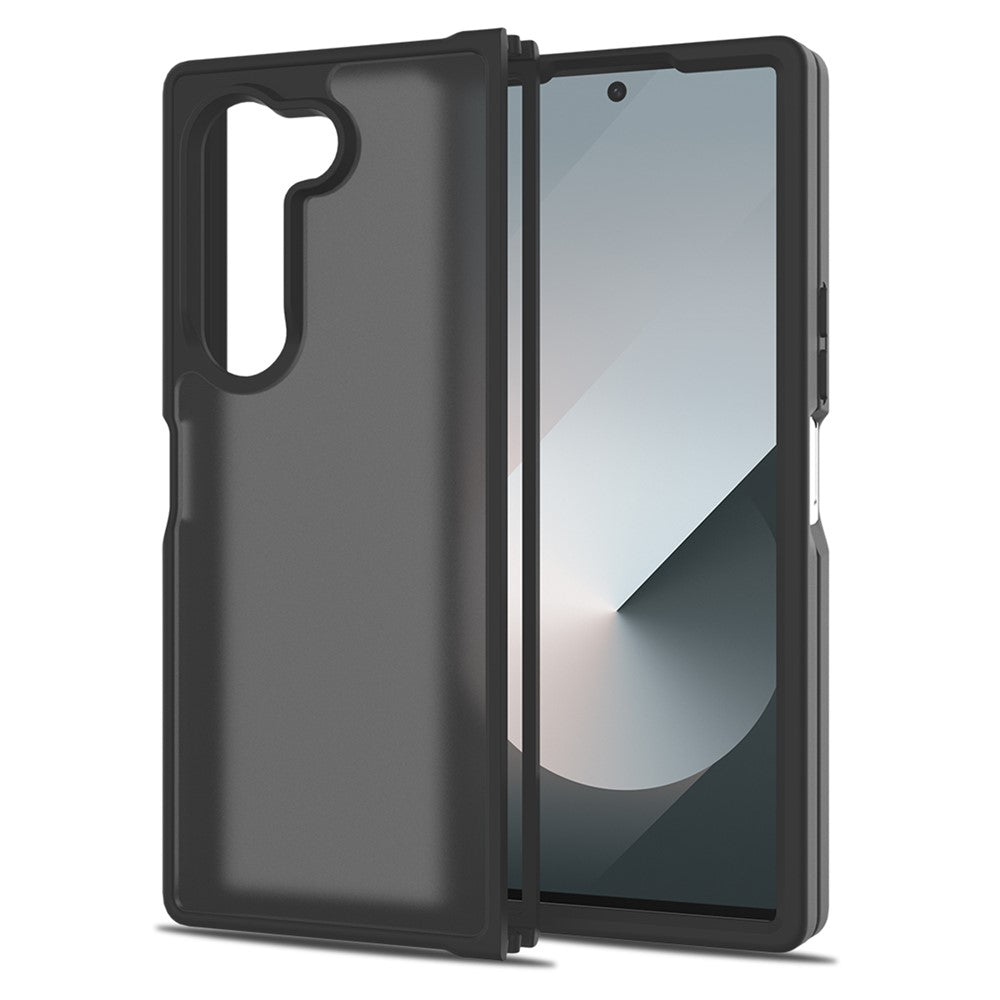 For Samsung Galaxy Z Fold6 5G Translucent Case Anti-fingerprint Shockproof TPU PC Protective Cover
