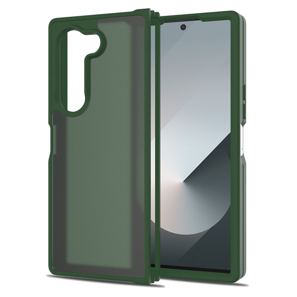For Samsung Galaxy Z Fold6 5G Translucent Case Anti-fingerprint Shockproof TPU PC Protective Cover