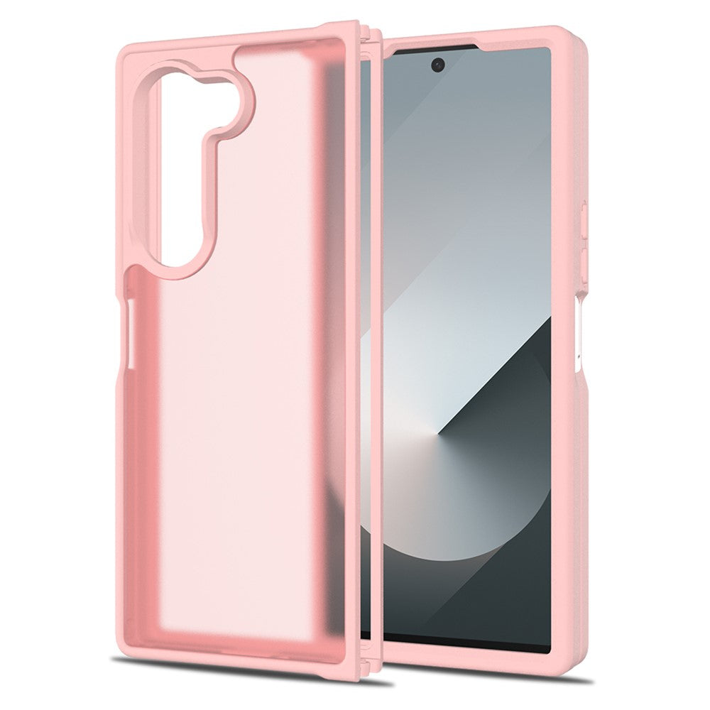 For Samsung Galaxy Z Fold6 5G Translucent Case Anti-fingerprint Shockproof TPU PC Protective Cover