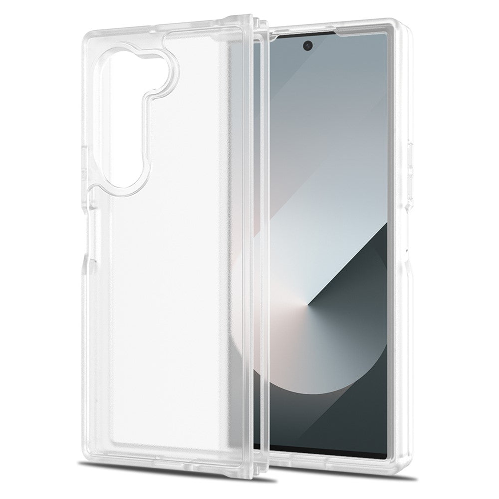 For Samsung Galaxy Z Fold6 5G Translucent Case Anti-fingerprint Shockproof TPU PC Protective Cover