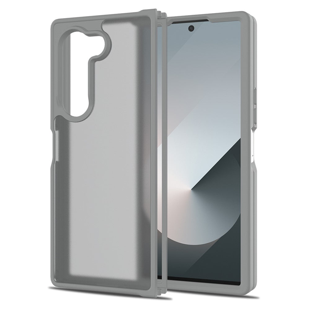 For Samsung Galaxy Z Fold6 5G Translucent Case Anti-fingerprint Shockproof TPU PC Protective Cover