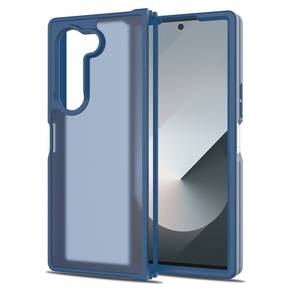 For Samsung Galaxy Z Fold6 5G Translucent Case Anti-fingerprint Shockproof TPU PC Protective Cover