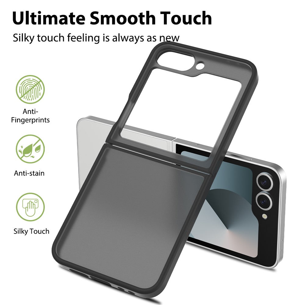 Gennemsigtigt Cover Til Samsung Galaxy Z Flip6 5G / Flip7 FE 5G Anti-fingeraftryk Stødsikker TPU PC Beskyttelsescover