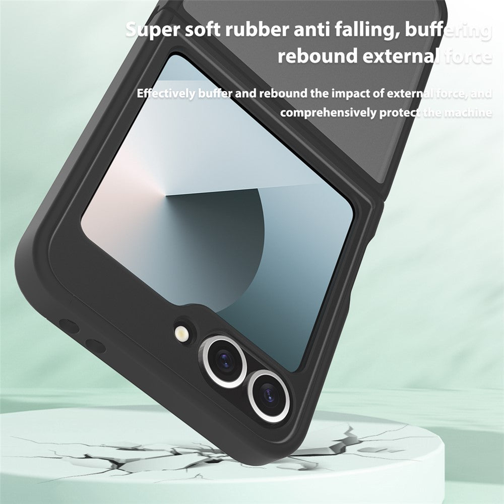 Gennemsigtigt Cover Til Samsung Galaxy Z Flip6 5G / Flip7 FE 5G Anti-fingeraftryk Stødsikker TPU PC Beskyttelsescover