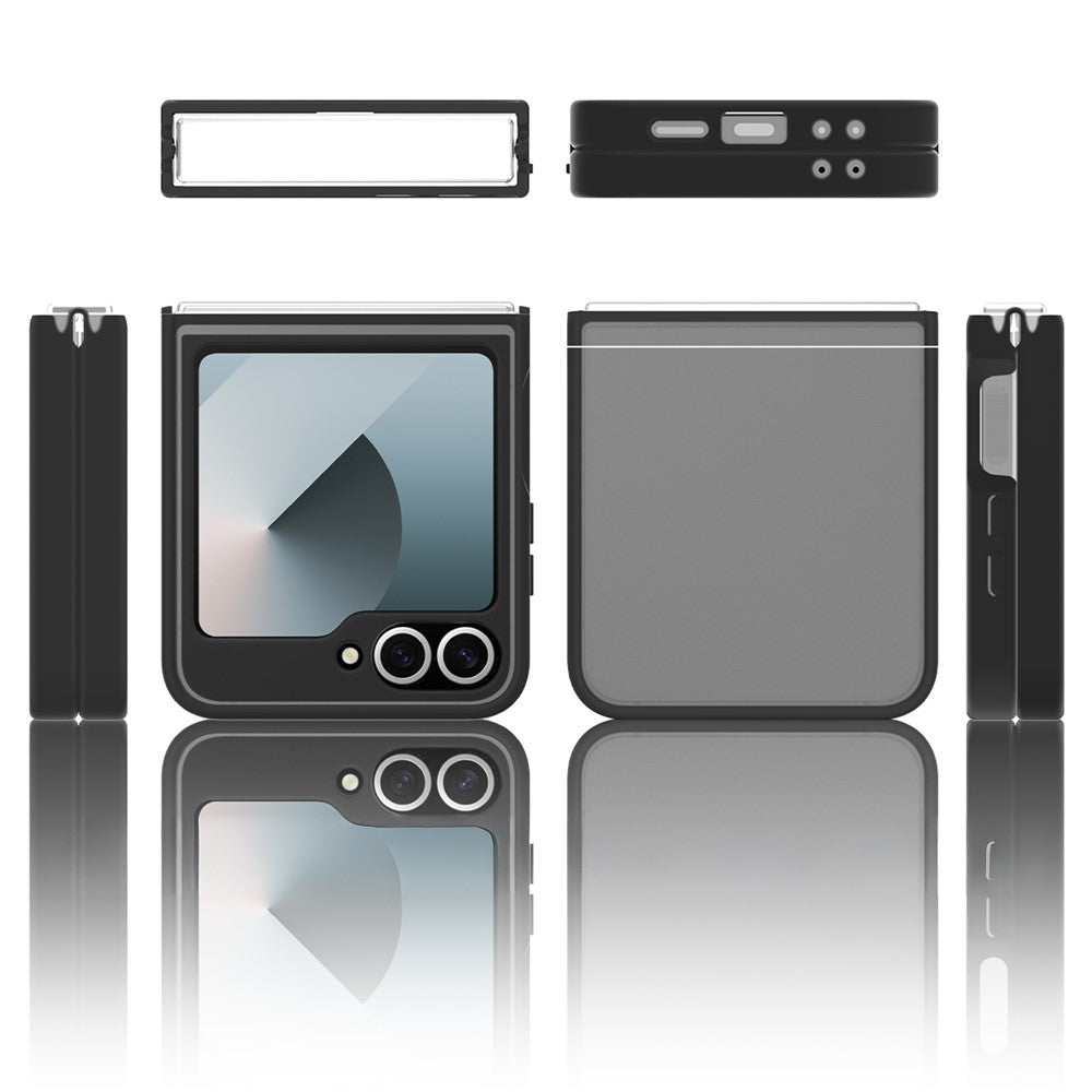 Gennemsigtigt Cover Til Samsung Galaxy Z Flip6 5G / Flip7 FE 5G Anti-fingeraftryk Stødsikker TPU PC Beskyttelsescover