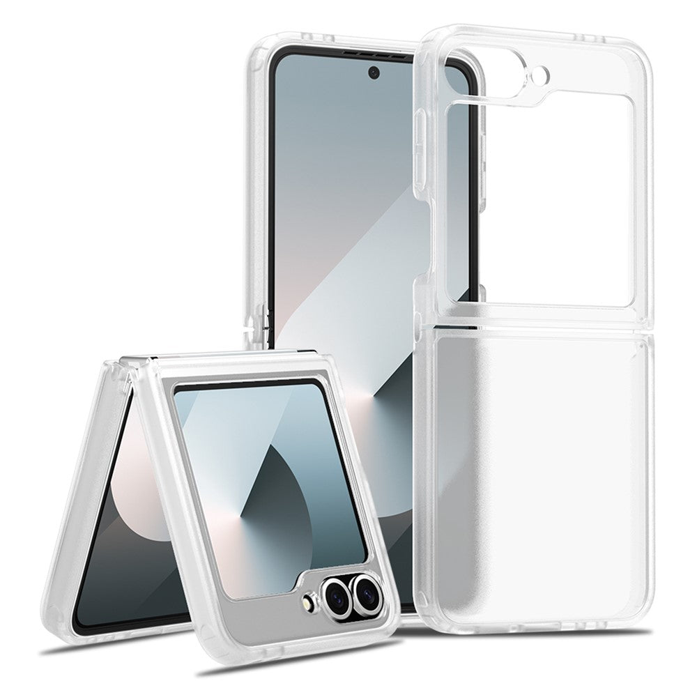 Gennemsigtigt Cover Til Samsung Galaxy Z Flip6 5G / Flip7 FE 5G Anti-fingeraftryk Stødsikker TPU PC Beskyttelsescover
