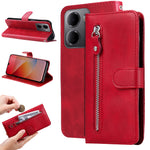 For Xiaomi Redmi 15a 5G PU Leather Cases with Zipper Pocket Wallet Phone Cover Stand