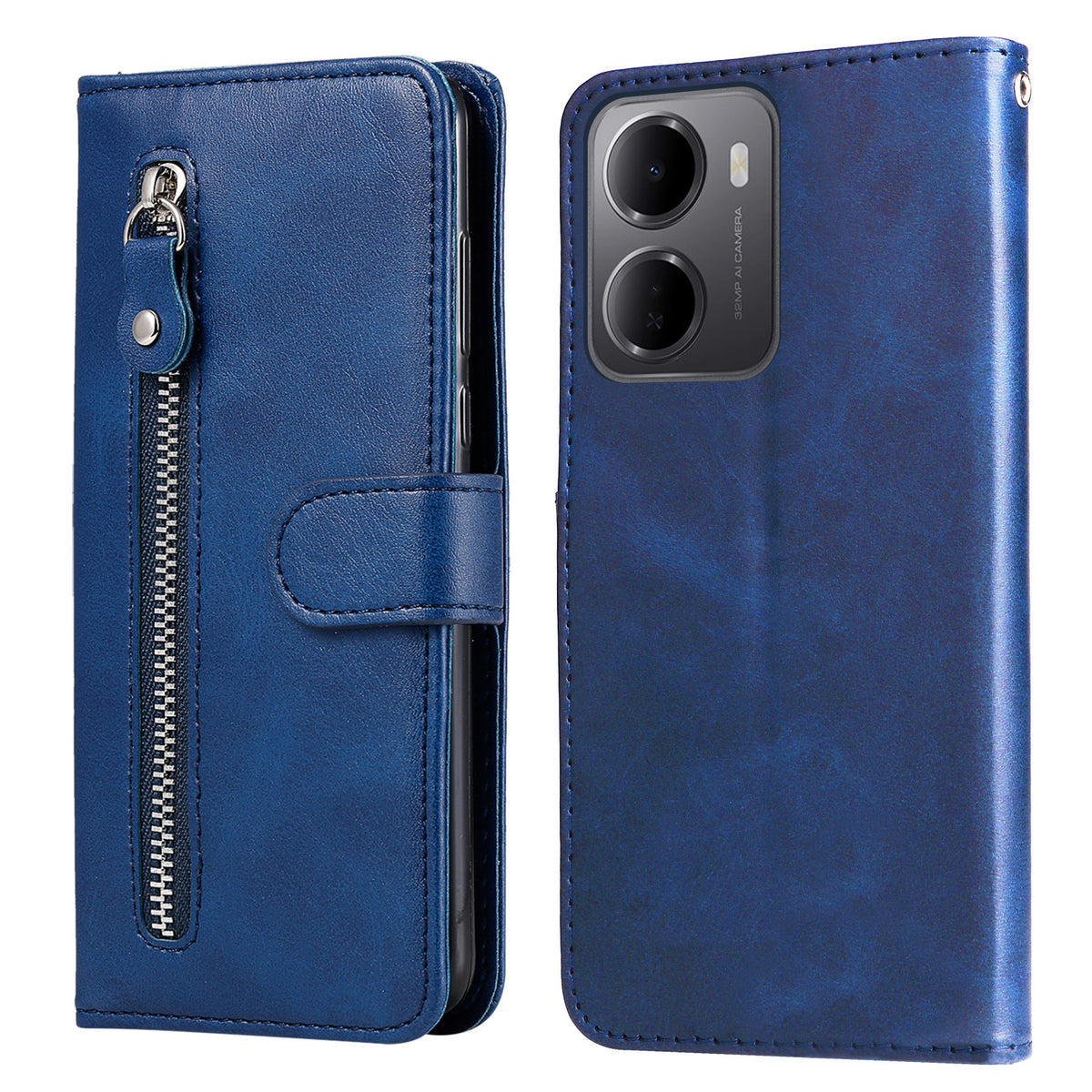 For Xiaomi Redmi 15a 5G PU Leather Cases with Zipper Pocket Wallet Phone Cover Stand