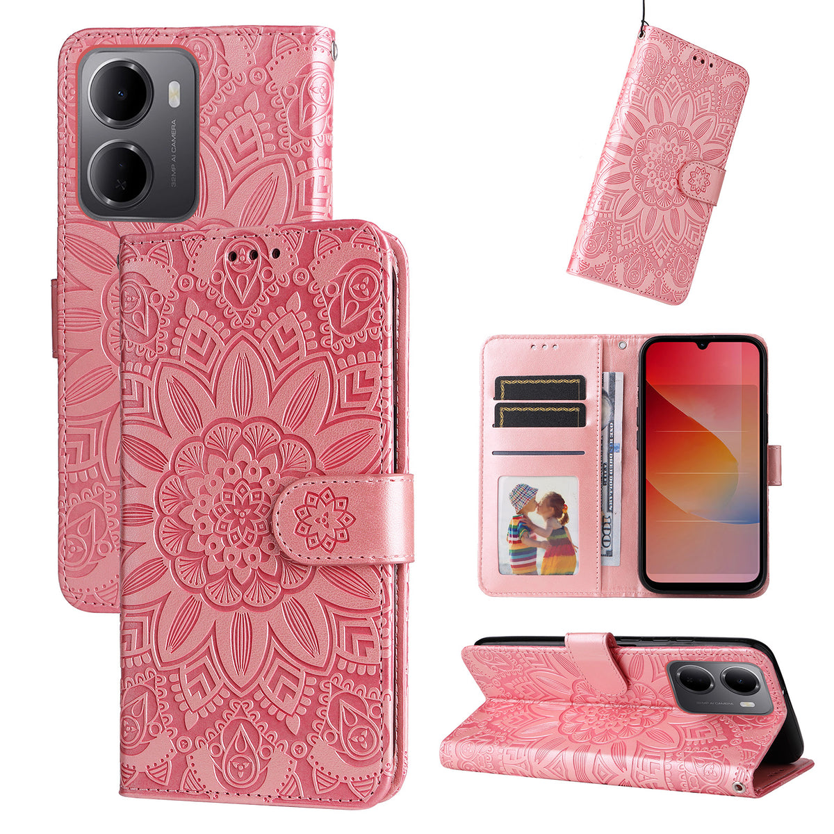 For Xiaomi Redmi 15a 5G Case Sunflower Imprint Leather Wallet Phone Cover