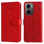 For Xiaomi Redmi 15a 5G Case Sunflower Imprint Leather Wallet Phone Cover