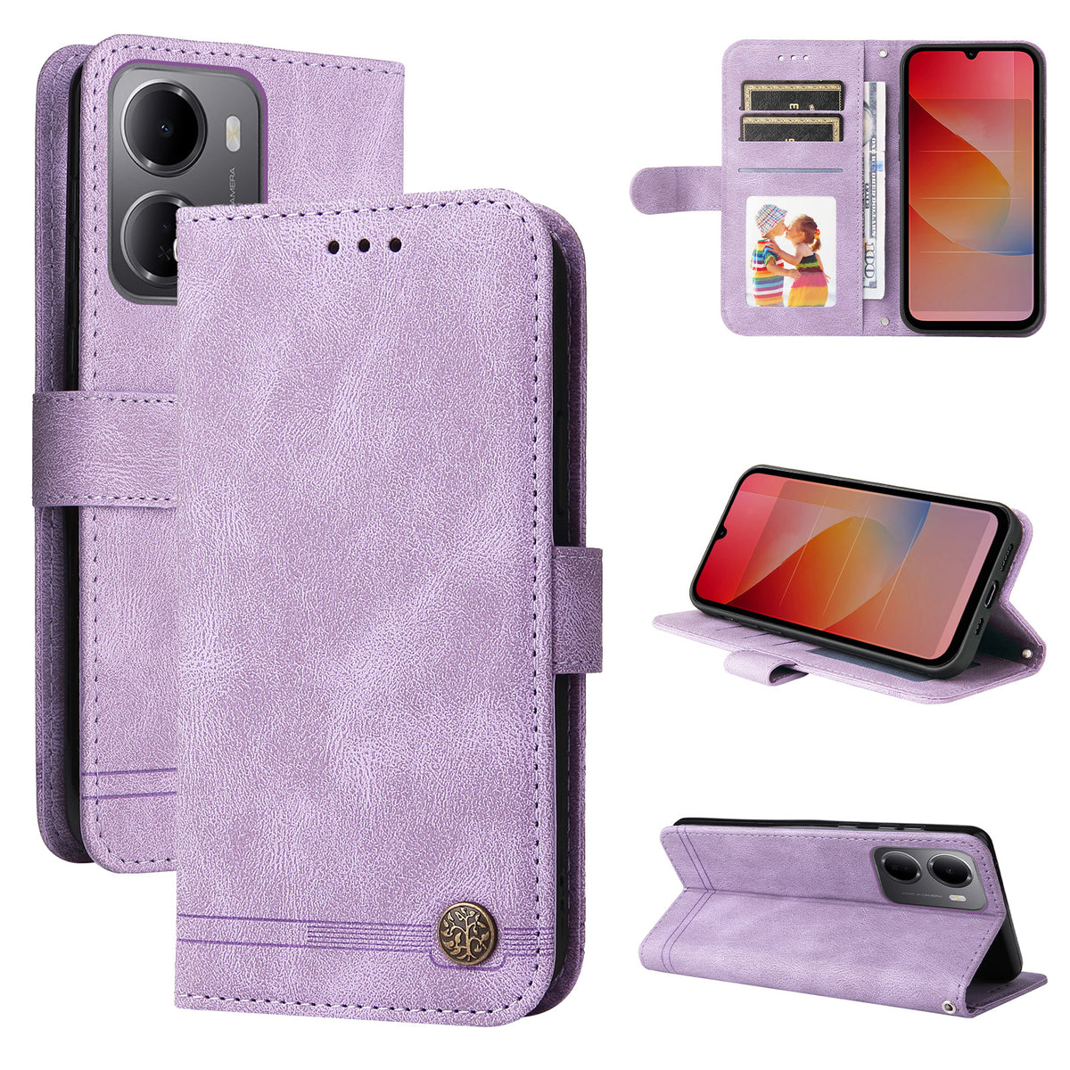 For Xiaomi Redmi 15a 5G Leather Wallet Cases Skin Touch Phone Cover Stand with Strap