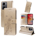 For Xiaomi Redmi 15a 5G Leather Case Butterfly Floral Imprint Wallet Stand Cover