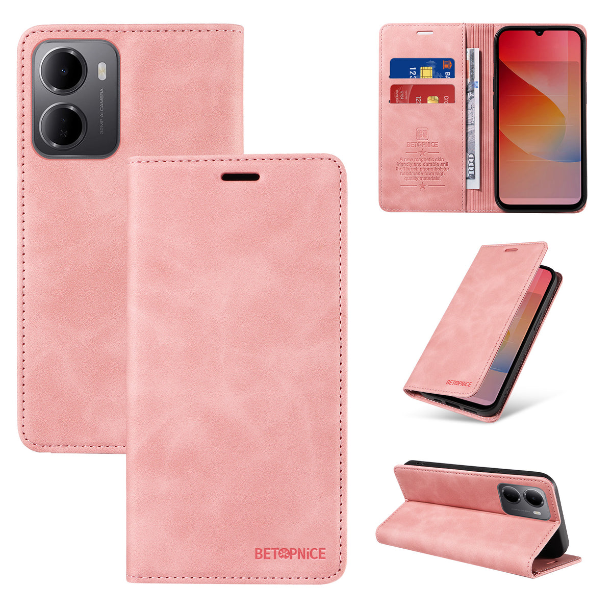 BETOPNICE For Xiaomi Redmi 15a 5G Case Magnetic Closure RFID Blocking Wallet Stand Leather Phone Cover