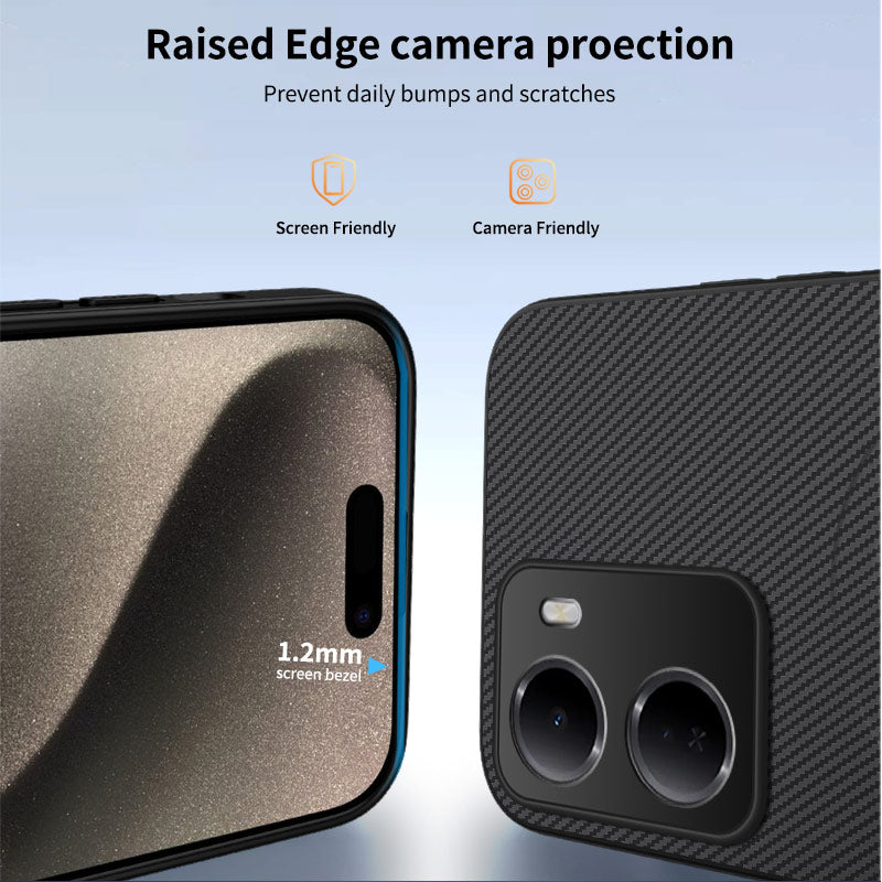 WANLONFENG magnetisk etui til Xiaomi Redmi 15a 5G, TQ-serien, PC TPU-mobilcover med kulfiberstruktur