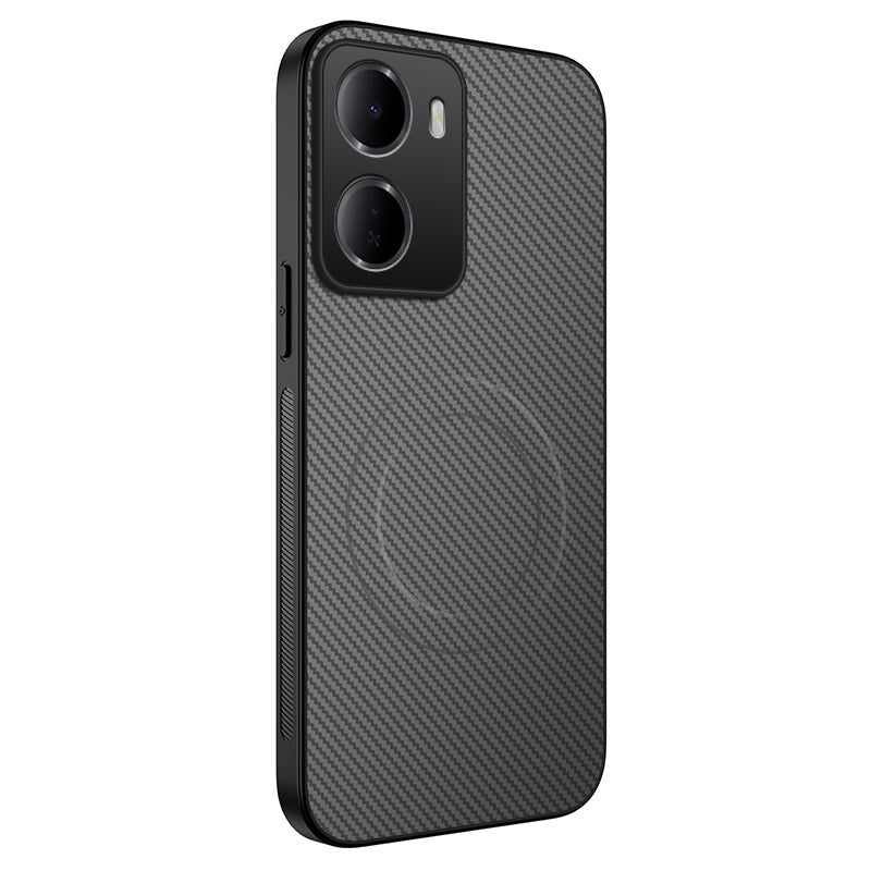 WANLONFENG magnetisk etui til Xiaomi Redmi 15a 5G, TQ-serien, PC TPU-mobilcover med kulfiberstruktur