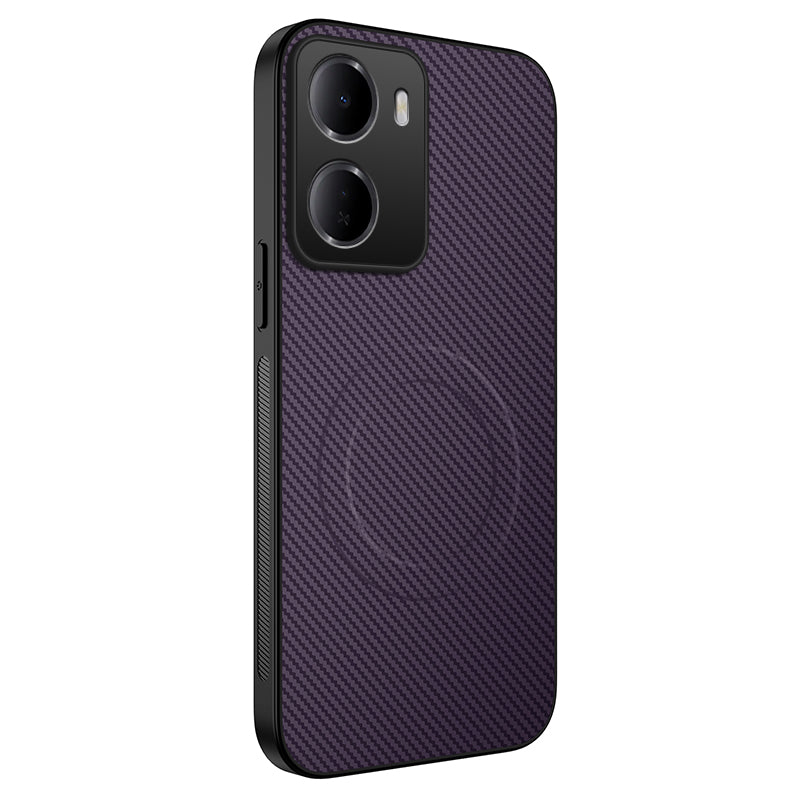 WANLONFENG magnetisk etui til Xiaomi Redmi 15a 5G, TQ-serien, PC TPU-mobilcover med kulfiberstruktur
