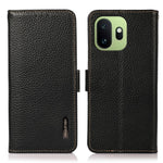 KHAZNEH för OnePlus 15T 5G mobilskal i litchitextur med äkta koläder, RFID-blockerande