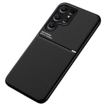 Samsung Galaxy S23 Ultra-cover med trykte linjer i PU-læder + TPU, indbygget metalplade og ridsebestandigt design