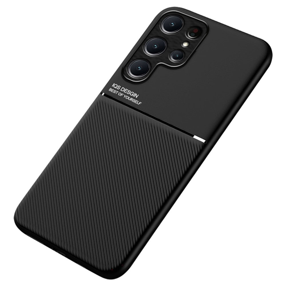 Samsung Galaxy S23 Ultra-cover med trykte linjer i PU-læder + TPU, indbygget metalplade og ridsebestandigt design