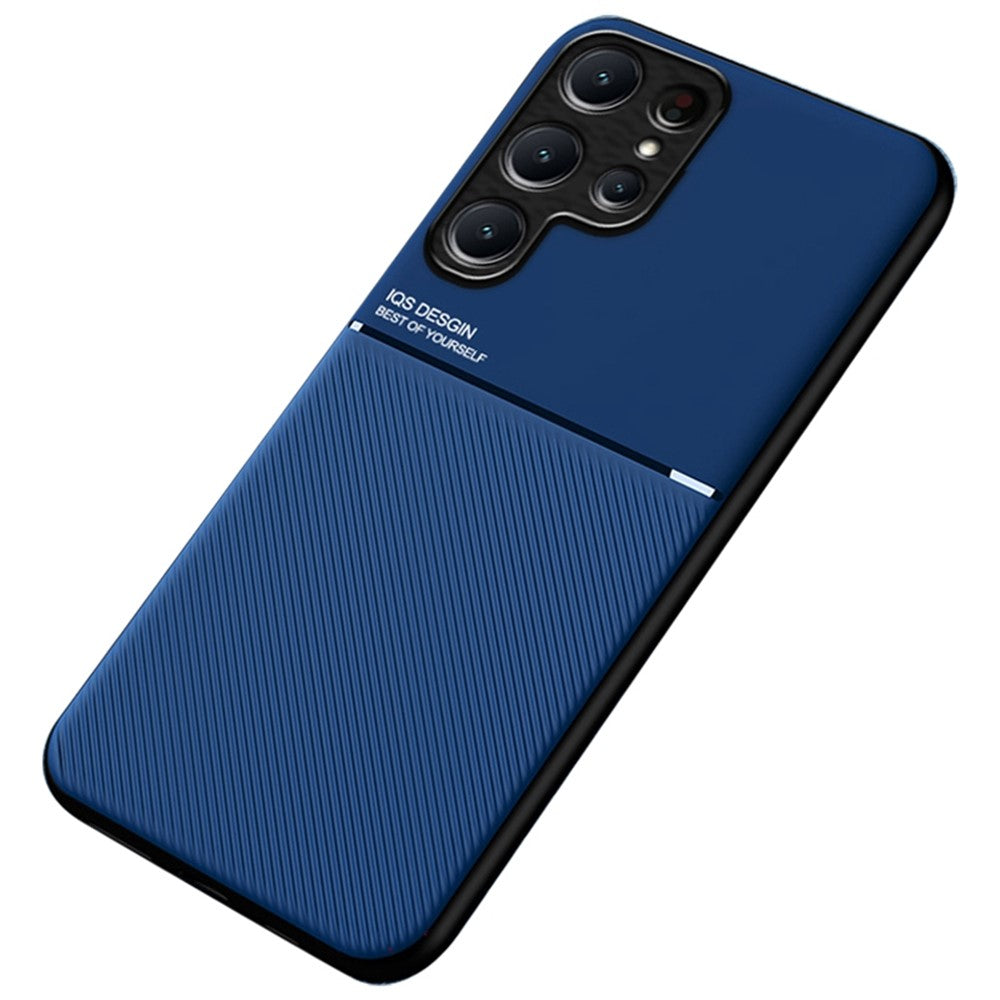Samsung Galaxy S23 Ultra-cover med trykte linjer i PU-læder + TPU, indbygget metalplade og ridsebestandigt design