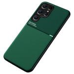 Samsung Galaxy S23 Ultra-cover med trykte linjer i PU-læder + TPU, indbygget metalplade og ridsebestandigt design