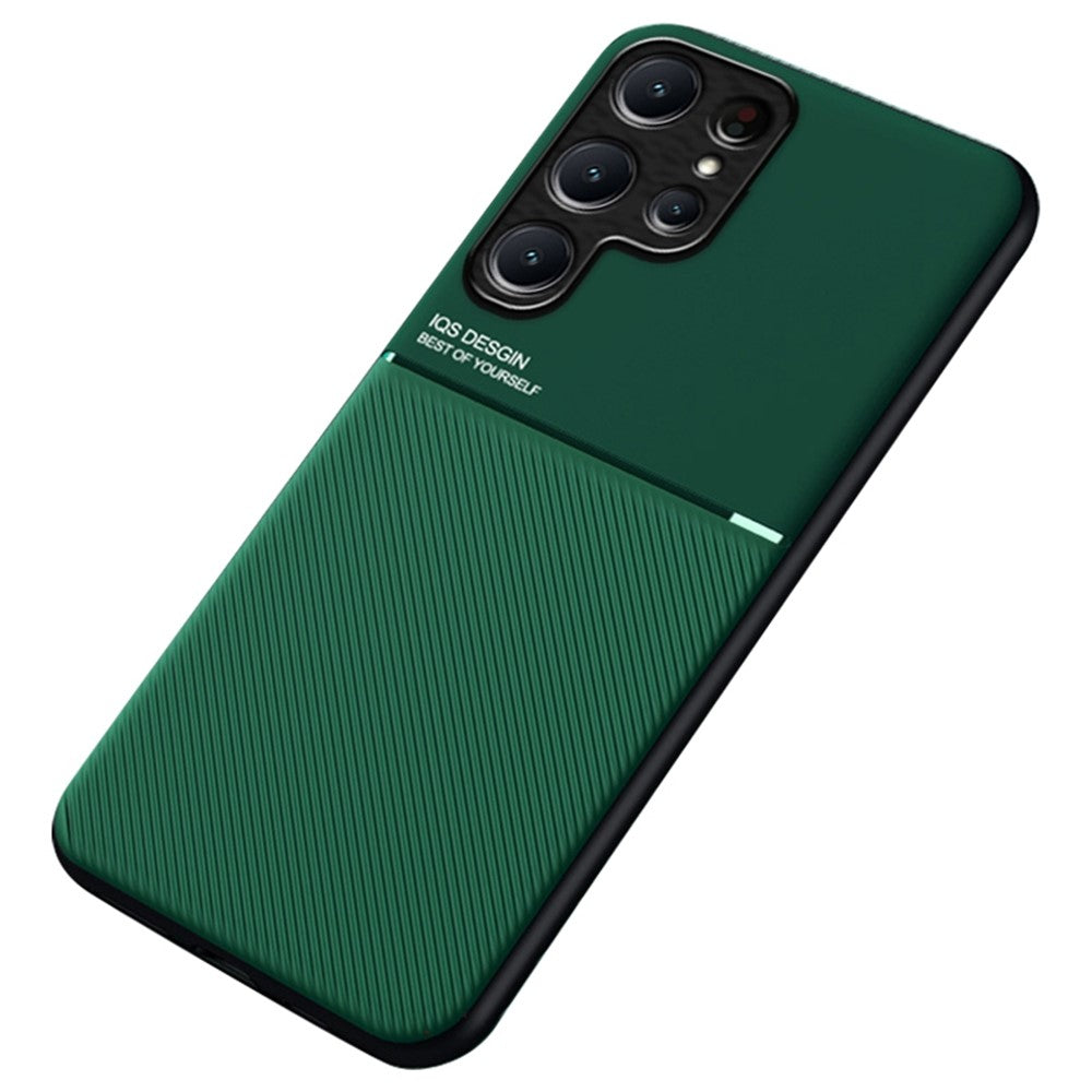 Samsung Galaxy S23 Ultra-cover med trykte linjer i PU-læder + TPU, indbygget metalplade og ridsebestandigt design