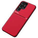 Samsung Galaxy S23 Ultra-cover med trykte linjer i PU-læder + TPU, indbygget metalplade og ridsebestandigt design