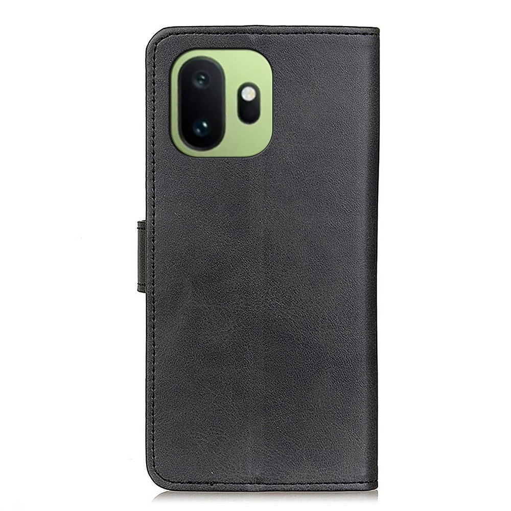 OnePlus 15T 5G-skal med kohudstruktur, läderplånboksfodral, mobilskal