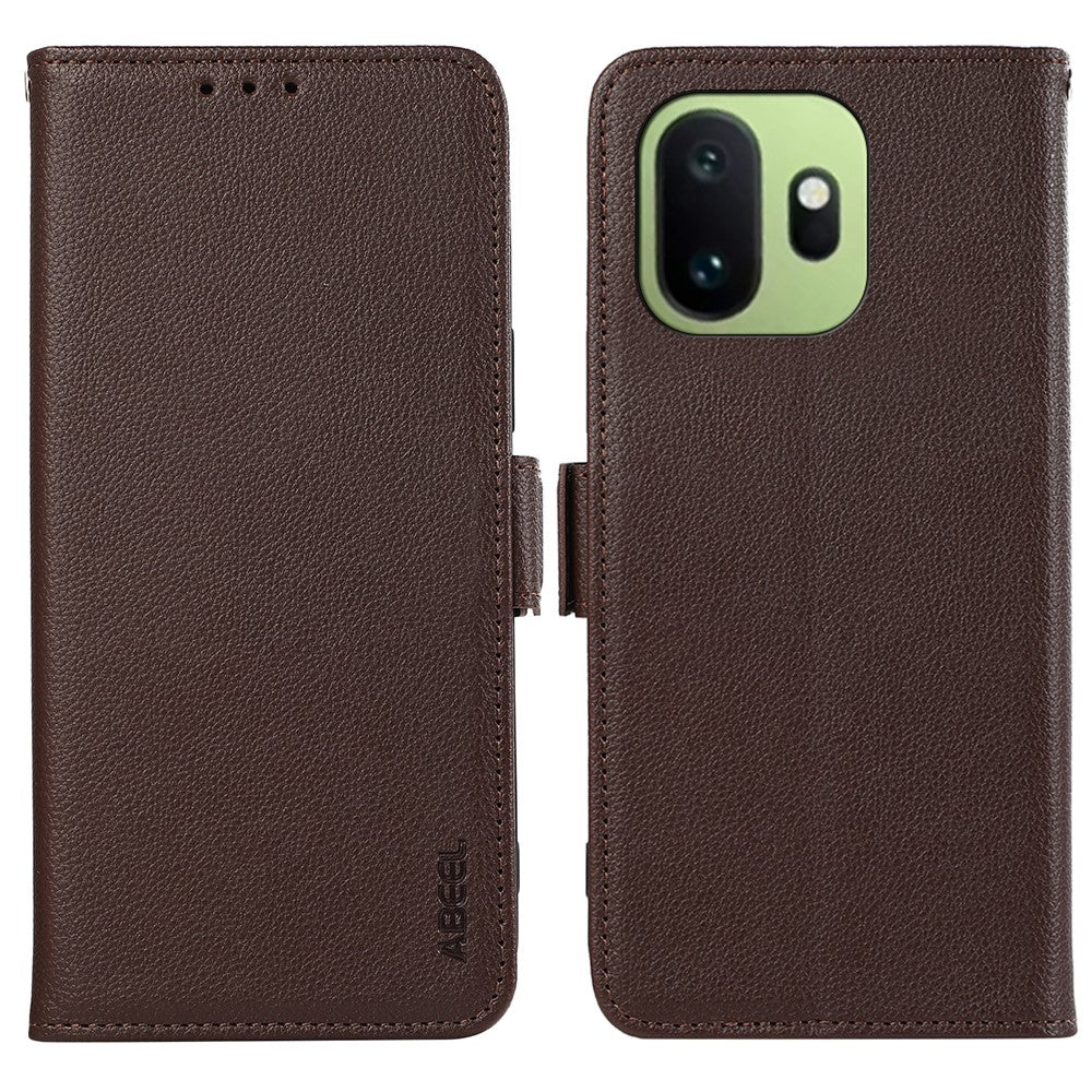 ABEEL For OnePlus 15T 5G Case Litchi Texture Leather RFID Blocking Phone Cover