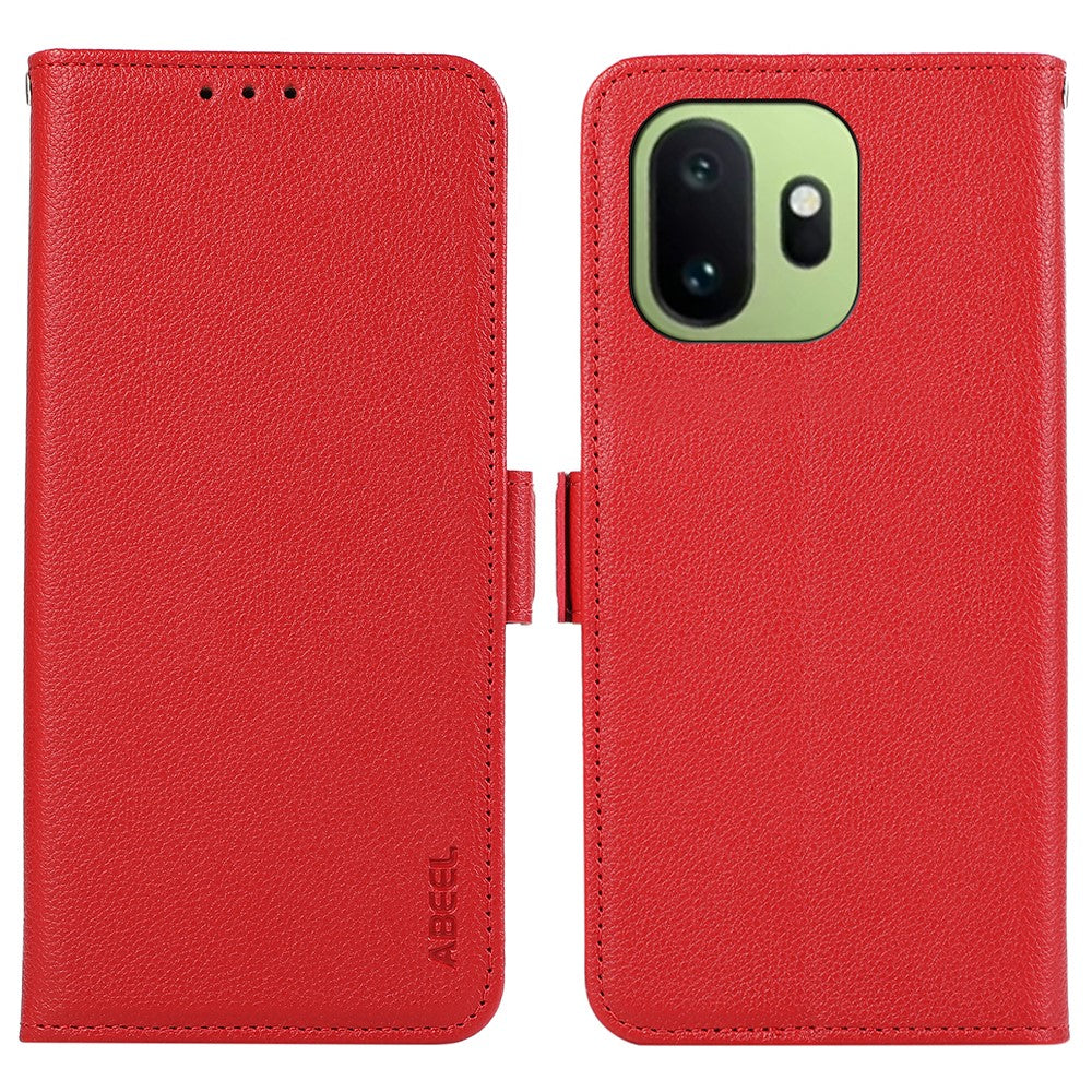 ABEEL For OnePlus 15T 5G Case Litchi Texture Leather RFID Blocking Phone Cover