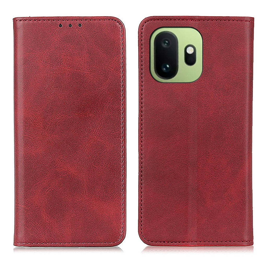 For OnePlus 15T 5G Case Cowhide Texture Split Leather Flip Wallet Phone Cover