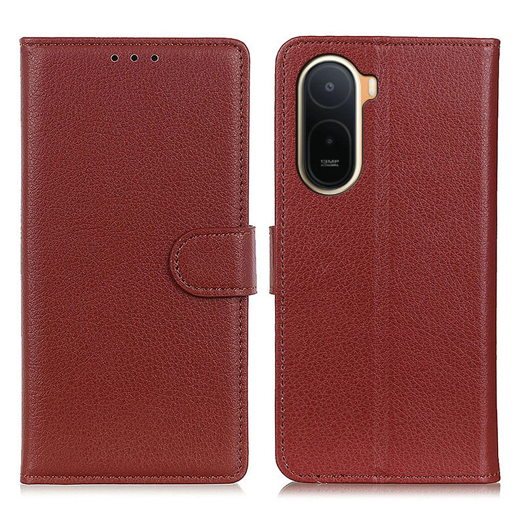 Wallet Case for Xiaomi Poco C85x 5G / Redmi A7 Pro 4G (171.56mm) / Redmi A7 Pro 5G PU Leather Phone Cover Litchi Texture