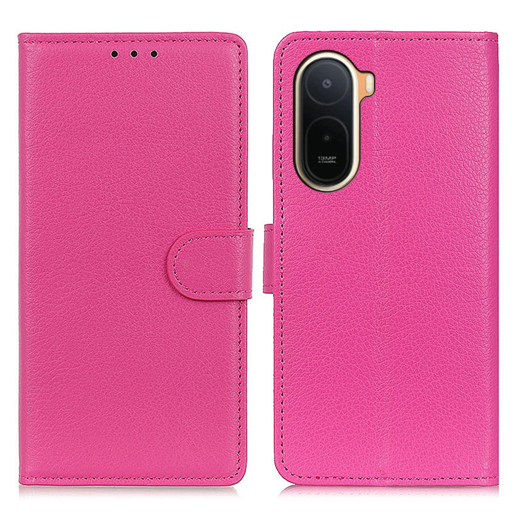 Wallet Case for Xiaomi Poco C85x 5G / Redmi A7 Pro 4G (171.56mm) / Redmi A7 Pro 5G PU Leather Phone Cover Litchi Texture