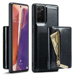 DG.MING M3 Series til Samsung Galaxy Note20/Note20 5G 2-i-1 aftageligt lynlås-pung-telefoncover, glitrende magnetisk smartphonecover med støttefod