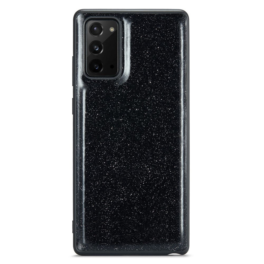 DG.MING M3 Series til Samsung Galaxy Note20/Note20 5G 2-i-1 aftageligt lynlås-pung-telefoncover, glitrende magnetisk smartphonecover med støttefod