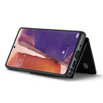 DG.MING M3 Series til Samsung Galaxy Note20/Note20 5G 2-i-1 aftageligt lynlås-pung-telefoncover, glitrende magnetisk smartphonecover med støttefod