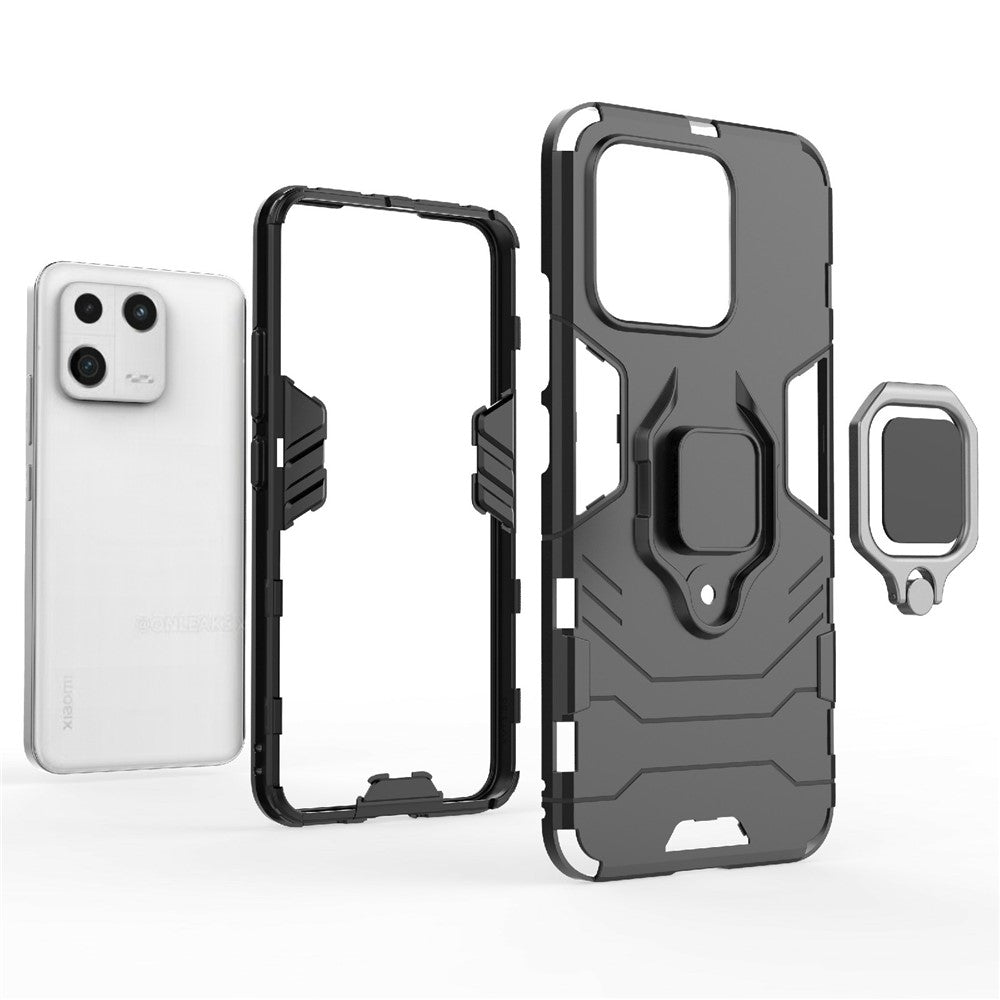 For Xiaomi 13 Shockproof Ring Kickstand Phone Case PC+TPU Mobile Phone Cover