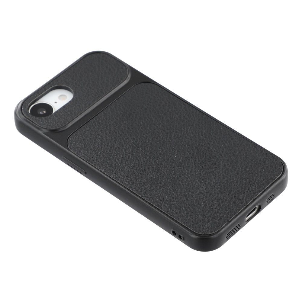For iPhone 17e / 16e Case Sheepskin Texture Leather Coated TPU Phone Cover with Large Camera Cutouts