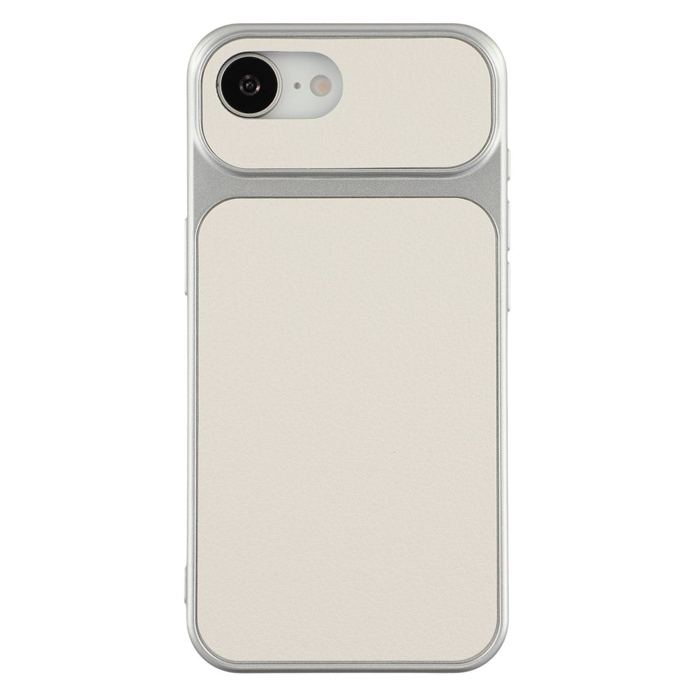 For iPhone 17e / 16e Case Sheepskin Texture Leather Coated TPU Phone Cover with Large Camera Cutouts