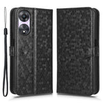 For Oppo A58 5G PU Leather Phone Stand Case Dot Pattern Imprinted Shockproof Wallet Cover with Strap