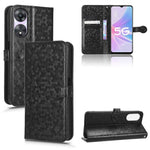 For Oppo A58 5G PU Leather Phone Stand Case Dot Pattern Imprinted Shockproof Wallet Cover with Strap