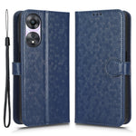 For Oppo A58 5G PU Leather Phone Stand Case Dot Pattern Imprinted Shockproof Wallet Cover with Strap