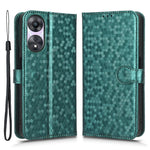 For Oppo A58 5G PU Leather Phone Stand Case Dot Pattern Imprinted Shockproof Wallet Cover with Strap