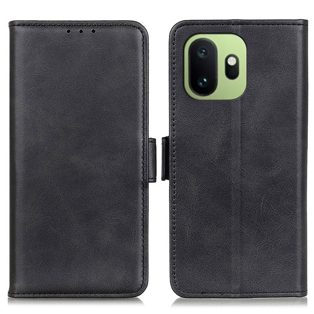 For OnePlus 15T 5G Case Stand Cowhide Texture PU Leather Phone Cover
