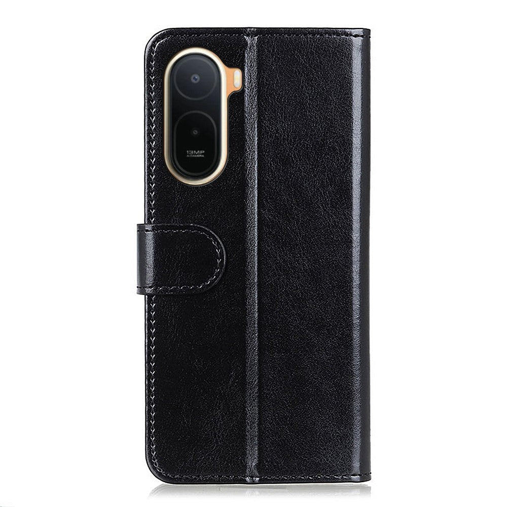 Crazy Horse Texture-skal till Xiaomi Poco C85x 5G / Redmi A7 Pro 4G (171,56 mm) / Redmi A7 Pro 5G PU-läderfodral i mobilstativ